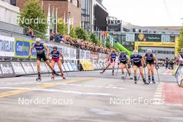 06.08.2022, Sandnes, Norway (NOR): Linn Soemskar (SWE), Marte Skaanes (NOR), Lena Quintin (FRA), Nadine Faehndrich (SUI), M Melling (NOR), (l-r) - BLINK22 Festival Cross-Country - Sandnes (NOR). www.nordicfocus.com. © Manzoni/NordicFocus. Every downloaded picture is fee-liable.