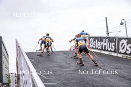 06.08.2022, Sandnes, Norway (NOR): Qiang Wang (CHN), Alfred Buskqvist (SWE), Federico Pellegrino (ITA), (l-r)  - BLINK22 Festival Cross-Country - Sandnes (NOR). www.nordicfocus.com. © Manzoni/NordicFocus. Every downloaded picture is fee-liable.