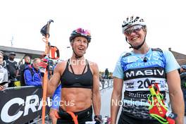 04.08.2022, Sandnes, Norway (NOR): Astrid Oeyre Slind (NOR), Victoria Carl (GER), (l-r) - BLINK22 Festival Cross-Country - Sandnes (NOR). www.nordicfocus.com. © Manzoni/NordicFocus. Every downloaded picture is fee-liable.