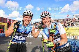 05.08.2022, Sandnes, Norway (NOR): Linn Soemskar (SWE), Victoria Carl (GER), (l-r) - BLINK22 Festival Cross-Country - Sandnes (NOR). www.nordicfocus.com. © Manzoni/NordicFocus. Every downloaded picture is fee-liable.