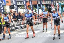 04.08.2022, Sandnes, Norway (NOR): Jeremy Royer (FRA), Miha Licef (SLO), Linn Soemskar (SWE), (l-r) - BLINK22 Festival Cross-Country - Sandnes (NOR). www.nordicfocus.com. © Manzoni/NordicFocus. Every downloaded picture is fee-liable.