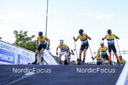 05.08.2022, Sandnes, Norway (NOR): Ireneu Esteve Altimiras (AND), Eric Rosjoe (SWE), Hugo Lapalus (FRA), Qiang Wang (CHN), (l-r) - BLINK22 Festival Cross-Country - Sandnes (NOR). www.nordicfocus.com. © Manzoni/NordicFocus. Every downloaded picture is fee-liable.