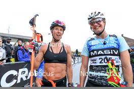 04.08.2022, Sandnes, Norway (NOR): Astrid Oeyre Slind (NOR), Victoria Carl (GER), (l-r) - BLINK22 Festival Cross-Country - Sandnes (NOR). www.nordicfocus.com. © Manzoni/NordicFocus. Every downloaded picture is fee-liable.