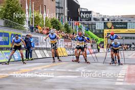 06.08.2022, Sandnes, Norway (NOR): Harald Astrup Arnesen (NOR), Gjoeran Tefre (NOR), Pal Golberg (NOR), Richard Jouve (FRA), (l-r)  - BLINK22 Festival Cross-Country - Sandnes (NOR). www.nordicfocus.com. © Manzoni/NordicFocus. Every downloaded picture is fee-liable.