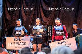04.08.2022, Sandnes, Norway (NOR): Astrid Oeyre Slind (NOR), Linn Soemskar (SWE), Victoria Carl (GER), (l-r) - BLINK22 Festival Cross-Country - Sandnes (NOR). www.nordicfocus.com. © Manzoni/NordicFocus. Every downloaded picture is fee-liable.