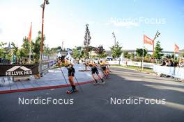 05.08.2022, Sandnes, Norway (NOR): Maurice Manificat (FRA), Lucas Chanavat (FRA), Renaud Jay (FRA), (l-r) - BLINK22 Festival Cross-Country - Sandnes (NOR). www.nordicfocus.com. © Manzoni/NordicFocus. Every downloaded picture is fee-liable.