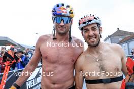 04.08.2022, Sandnes, Norway (NOR): Petter Northug (NOR), Federico Pellegrino (ITA), (l-r) - BLINK22 Festival Cross-Country - Sandnes (NOR). www.nordicfocus.com. © Manzoni/NordicFocus. Every downloaded picture is fee-liable.