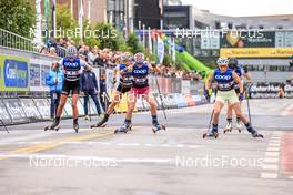 06.08.2022, Sandnes, Norway (NOR): Kathrine Rolsted Harsem (NOR), Julie Bjervig Drivenes (NOR), Eva Urevc (SLO), (l-r) - BLINK22 Festival Cross-Country - Sandnes (NOR). www.nordicfocus.com. © Manzoni/NordicFocus. Every downloaded picture is fee-liable.