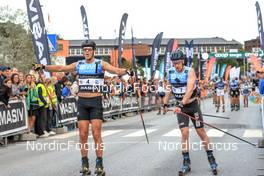 04.08.2022, Sandnes, Norway (NOR): Max Novak (SWE), Andrew Musgrave (GBR), (l-r) - BLINK22 Festival Cross-Country - Sandnes (NOR). www.nordicfocus.com. © Manzoni/NordicFocus. Every downloaded picture is fee-liable.