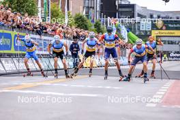 06.08.2022, Sandnes, Norway (NOR): Matteo Tanel (ITA), Lucas Chanavat (FRA), Adrew Young (GBR), James Clugnet (GBR), (l-r)  - BLINK22 Festival Cross-Country - Sandnes (NOR). www.nordicfocus.com. © Manzoni/NordicFocus. Every downloaded picture is fee-liable.