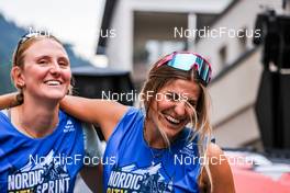 22.07.2022, Davos, Switzerland (SUI): Lea Fischer (SUI), Alina Meier (SUI), (l-r) - Cross-Country Summer Festival, Davos (SUI). www.nordicfocus.com. © Manzoni/NordicFocus. Every downloaded picture is fee-liable.