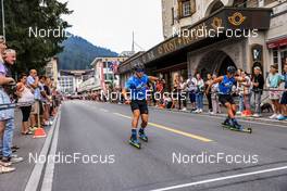 22.07.2022, Davos, Switzerland (SUI): Valerio Grond (SUI), Roman Schaad (SUI), (l-r) - Cross-Country Summer Festival, Davos (SUI). www.nordicfocus.com. © Manzoni/NordicFocus. Every downloaded picture is fee-liable.