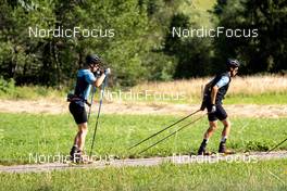 08.07.2022, Lavaze, Italy (ITA): Fahndrich Cyril (SUI), Klee Beda (SUI), (l-r)  - Cross-Country training, Lavaze (ITA). www.nordicfocus.com. © Barbieri/NordicFocus. Every downloaded picture is fee-liable.