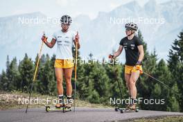 16.07.2022, Lavaze, Italy (ITA): Emma Ribom (SWE), Jonna Sundling (SWE), (l-r)  - Cross-Country training, Lavaze (ITA). www.nordicfocus.com. © Barbieri/NordicFocus. Every downloaded picture is fee-liable.
