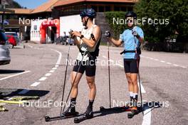 08.07.2022, Lavaze, Italy (ITA): Baumann Jonas (SUI), Klee Beda (SUI), (l-r)  - Cross-Country training, Lavaze (ITA). www.nordicfocus.com. © Barbieri/NordicFocus. Every downloaded picture is fee-liable.