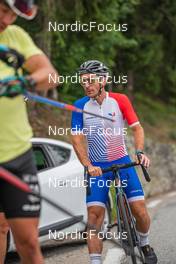 27.06.2022, Tignes, France (FRA): Thibaut Chene (FRA),Coach Team France  - Cross-Country training, Tignes (FRA). www.nordicfocus.com. ©Authamayou/NordicFocus. Every downloaded picture is fee-liable.