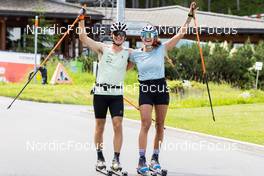 30.06.2022, Davos, Switzerland (SUI): Avelino Naepflin (SUI), Alina Meier (SUI), (l-r) - Cross-Country training, Davos (SUI). www.nordicfocus.com. © Manzoni/NordicFocus. Every downloaded picture is fee-liable.