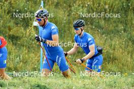15.08.2022, Lavaze, Italy (ITA): Francesco De Fabiani (ITA), Davide Graz (ITA), (l-r)  - Cross-Country training, Lavaze (ITA). www.nordicfocus.com. © Barbieri/NordicFocus. Every downloaded picture is fee-liable.
