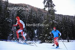 07.11.2022, Davos, Switzerland (SUI): Roman Schaad (SUI), Valerio Grond (SUI), (l-r) - Cross-Country training, Snowfarming track, Davos (SUI). www.nordicfocus.com. © Manzoni/NordicFocus. Every downloaded picture is fee-liable.