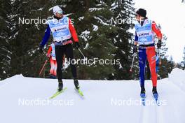 08.11.2022, Davos, Switzerland (SUI): Lucas Chanavat (FRA), Clement Parisse (FRA), (l-r) - Cross-Country training, Snowfarming track, Davos (SUI). www.nordicfocus.com. © Manzoni/NordicFocus. Every downloaded picture is fee-liable.