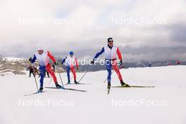 11.10.2022, Ramsau am Dachstein, Austria (AUT): Arnaud Chautemps (FRA) competes with his coaches - Cross-Country training, Ramsau am Dachstein (AUT). www.nordicfocus.com. © Manzoni/NordicFocus. Every downloaded picture is fee-liable.