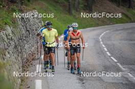 27.06.2022, Tignes, France (FRA): Lucas Chanavat (FRA), Theo Schely (FRA), (l-r) - Cross-Country training, Tignes (FRA). www.nordicfocus.com. ©Authamayou/NordicFocus. Every downloaded picture is fee-liable.
