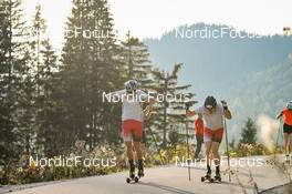 17.10.2022, Ramsau am Dachstein, Austria (AUT): Lukas Mrkonjic (AUT), Benjamin Moser (AUT), (l-r) - Cross-Country training, Ramsau am Dachstein (AUT). www.nordicfocus.com. © Reichert/NordicFocus. Every downloaded picture is fee-liable.