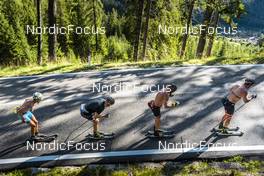 26.09.2022, Lavaze, Italy (ITA): Andreas Nygaard (NOR), Anders Aukland  (NOR), Oskar Kardin  (SWE), (l-r)  - Cross-Country training, Lavaze (ITA). www.nordicfocus.com. © Vanzetta/NordicFocus. Every downloaded picture is fee-liable.