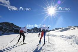 16.10.2022, Ramsau am Dachstein, Austria (AUT): Lucas Chanavat (FRA), Jules Lapierre (FRA), (l-r) - Cross-Country training, Ramsau am Dachstein (AUT). www.nordicfocus.com. © Manzoni/NordicFocus. Every downloaded picture is fee-liable.