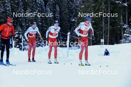 07.11.2022, Davos, Switzerland (SUI): Toni Livers (SUI), Desiree Steiner (SUI), Marina Kaelin (SUI), Giuliana Werro (SUI), (l-r) - Cross-Country training, Snowfarming track, Davos (SUI). www.nordicfocus.com. © Manzoni/NordicFocus. Every downloaded picture is fee-liable.