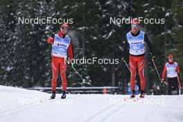 09.11.2022, Davos, Switzerland (SUI): Nicola Wigger (SUI), Ilan Pittier (SUI), (l-r) - Cross-Country training, Snowfarming track, Davos (SUI). www.nordicfocus.com. © Manzoni/NordicFocus. Every downloaded picture is fee-liable.