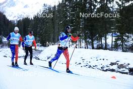 08.11.2022, Davos, Switzerland (SUI): Thibaut Chene (FRA), coach Team France, Renaud Jay (FRA), Richard Jouve (FRA), (l-r) - Cross-Country training, Snowfarming track, Davos (SUI). www.nordicfocus.com. © Manzoni/NordicFocus. Every downloaded picture is fee-liable.