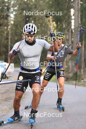 12.10.2022, Ramsau am Dachstein, Austria (AUT): Richard Jouve (FRA), Clement Parisse (FRA), (l-r) - Cross-Country training, Ramsau am Dachstein (AUT). www.nordicfocus.com. © Manzoni/NordicFocus. Every downloaded picture is fee-liable.