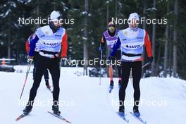 08.11.2022, Davos, Switzerland (SUI): Hugo Lapalus (FRA), Jules Lapierre (FRA), (l-r) - Cross-Country training, Snowfarming track, Davos (SUI). www.nordicfocus.com. © Manzoni/NordicFocus. Every downloaded picture is fee-liable.
