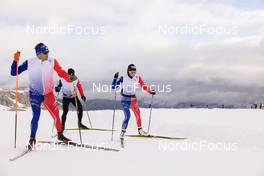 11.10.2022, Ramsau am Dachstein, Austria (AUT): Lena Quintin (FRA) competes with her coaches - Cross-Country training, Ramsau am Dachstein (AUT). www.nordicfocus.com. © Manzoni/NordicFocus. Every downloaded picture is fee-liable.