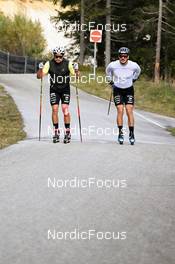 20.10.2022, Ramsau am Dachstein, Austria (AUT): Renaud Jay (FRA), Jules Chappaz (FRA), (l-r) - Cross-Country training, Ramsau am Dachstein (AUT). www.nordicfocus.com. © Reichert/NordicFocus. Every downloaded picture is fee-liable.