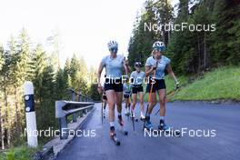 30.06.2022, Davos, Switzerland (SUI): Desiree Steiner (SUI), Lea Fischer (SUI), Alina Meier (SUI), (l-r) - Cross-Country training, Davos (SUI). www.nordicfocus.com. © Manzoni/NordicFocus. Every downloaded picture is fee-liable.