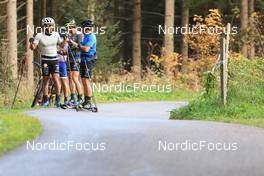 12.10.2022, Ramsau am Dachstein, Austria (AUT): Richard Jouve (FRA), Arnaud Chautemps (FRA), (l-r) - Cross-Country training, Ramsau am Dachstein (AUT). www.nordicfocus.com. © Manzoni/NordicFocus. Every downloaded picture is fee-liable.