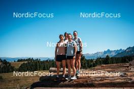 13.07.2022, Lavaze, Italy (ITA): Nadine Fahndrich (SUI), Alina Meier (SUI), Nadja Kalin (SUI), Lea Fischer (SUI), (l-r)  - Cross-Country training, Lavaze (ITA). www.nordicfocus.com. © Barbieri/NordicFocus. Every downloaded picture is fee-liable.