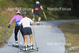 14.10.2022, Ramsau am Dachstein, Austria (AUT): Lena Quintin (FRA), Flora Dolci (FRA), (l-r) - Cross-Country training, Ramsau am Dachstein (AUT). www.nordicfocus.com. © Manzoni/NordicFocus. Every downloaded picture is fee-liable.