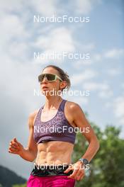 27.06.2022, Tignes, France (FRA): Delphine Claudel (FRA) - Cross-Country training, Tignes (FRA). www.nordicfocus.com. ©Authamayou/NordicFocus. Every downloaded picture is fee-liable.
