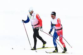 19.10.2022, Ramsau am Dachstein, Austria (AUT): Lucas Chanavat (FRA), Arnaud Chautemps (FRA), (l-r) - Cross-Country training, Ramsau am Dachstein (AUT). www.nordicfocus.com. © Reichert/NordicFocus. Every downloaded picture is fee-liable.
