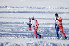 13.10.2022, Ramsau am Dachstein, Austria (AUT): Renaud Jay (FRA), Lucas Chanavat (FRA), (l-r) - Cross-Country training, Ramsau am Dachstein (AUT). www.nordicfocus.com. © Manzoni/NordicFocus. Every downloaded picture is fee-liable.