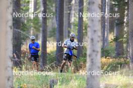 12.10.2022, Ramsau am Dachstein, Austria (AUT): Theo Schely (FRA), Richard Jouve (FRA), (l-r) - Cross-Country training, Ramsau am Dachstein (AUT). www.nordicfocus.com. © Manzoni/NordicFocus. Every downloaded picture is fee-liable.
