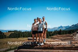 13.07.2022, Lavaze, Italy (ITA): Nadine Fahndrich (SUI), Alina Meier (SUI), Nadja Kalin (SUI), Lea Fischer (SUI), (l-r)  - Cross-Country training, Lavaze (ITA). www.nordicfocus.com. © Barbieri/NordicFocus. Every downloaded picture is fee-liable.
