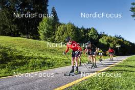 26.09.2022, Lavaze, Italy (ITA): Johan Hoel  (NOR), Andreas Nygaard (NOR), (l-r)  - Cross-Country training, Lavaze (ITA). www.nordicfocus.com. © Vanzetta/NordicFocus. Every downloaded picture is fee-liable.