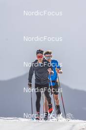 27.06.2022, Tignes, France (FRA): Jules Lapierre (FRA), Hugo Lapalus (FRA), (l-r) - Cross-Country training, Tignes (FRA). www.nordicfocus.com. © Authamayou/NordicFocus. Every downloaded picture is fee-liable.