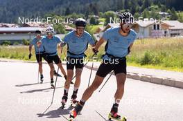 08.07.2022, Lavaze, Italy (ITA): Ruesch Jason (SUI), Fahndrich Cyril (SUI), (l-r)  - Cross-Country training, Lavaze (ITA). www.nordicfocus.com. © Barbieri/NordicFocus. Every downloaded picture is fee-liable.