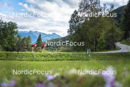 27.09.2022, Lavaze, Italy (ITA): Jenny Larsson (NOR), Anniken Gjerde  Alnes  (NOR), (l-r)  - Cross-Country training, Lavaze (ITA). www.nordicfocus.com. © Vanzetta/NordicFocus. Every downloaded picture is fee-liable.