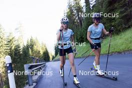 30.06.2022, Davos, Switzerland (SUI): Nadja Kaelin (SUI), Giuliana Werro (SUI), (l-r) - Cross-Country training, Davos (SUI). www.nordicfocus.com. © Manzoni/NordicFocus. Every downloaded picture is fee-liable.